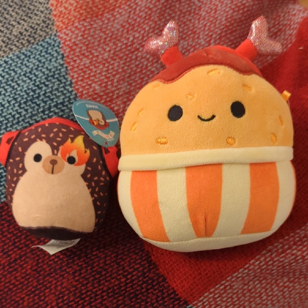 Squishmallows Plush Toys - Burger and Hedgehog Hans